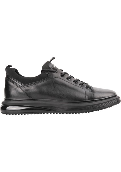 18366-1 Sıyah-Sıyah Sneaker Derı Ayakkabı