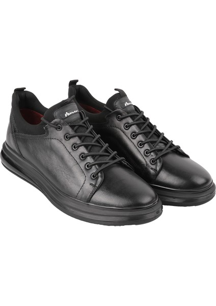 18366-1 Sıyah-Sıyah Sneaker Derı Ayakkabı modelleri
