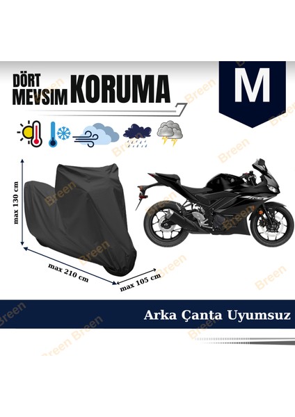 Tüm Modellere Uyumlu Siyah (M) Beden Motosiklet Brandası, Güvenli, Su Geçirmez Dayanıklı Kumaş