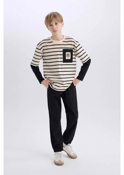 Beli Bağcıklı Cepli Lastikli Paça Siyah Erkek Çocuk Pantolon B6713A8/BK81 fiyatları