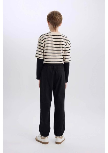 Beli Bağcıklı Cepli Lastikli Paça Siyah Erkek Çocuk Pantolon B6713A8/BK81 indirimleri