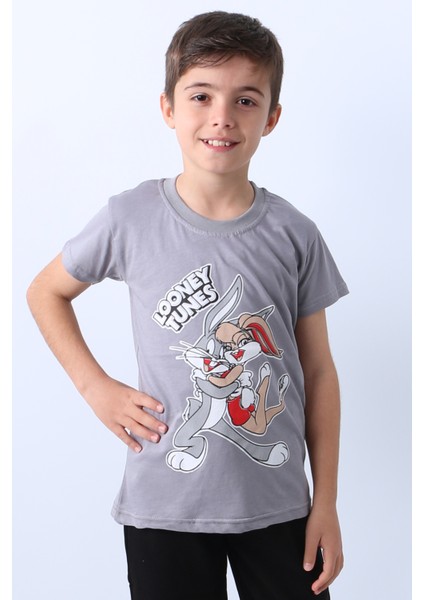 Erkek Çocuk Tshirt Karakter Baskılı Bisiklet Yaka F16