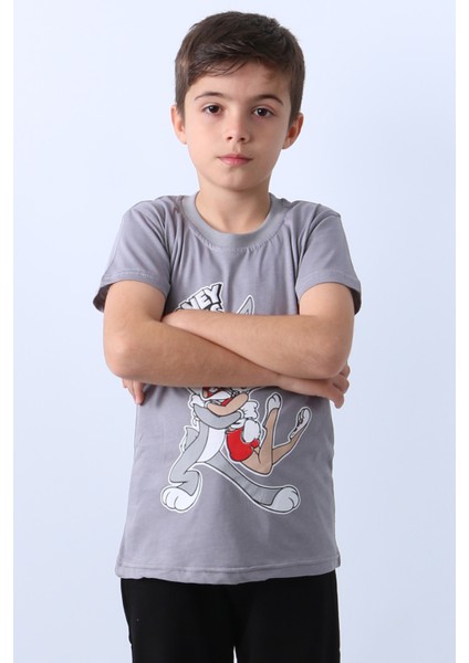 Erkek Çocuk Tshirt Karakter Baskılı Bisiklet Yaka F16 fiyatları