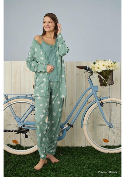 Kadın Yeşil 3'lü Pijama Takımı