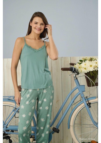 Kadın Yeşil 3'lü Pijama Takımı