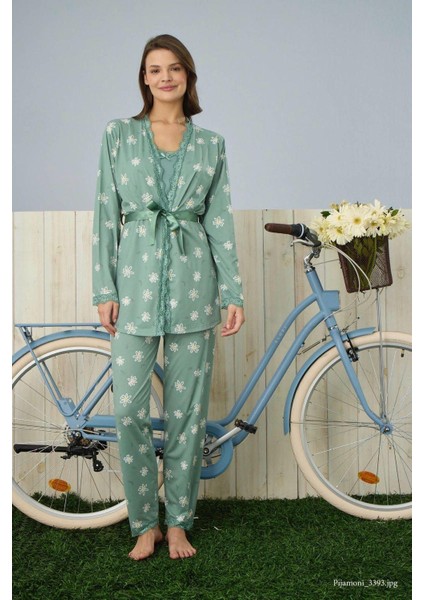 Kadın Yeşil 3'lü Pijama Takımı