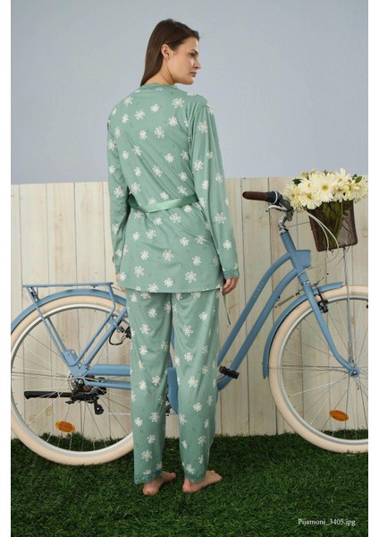 Kadın Yeşil 3'lü Pijama Takımı