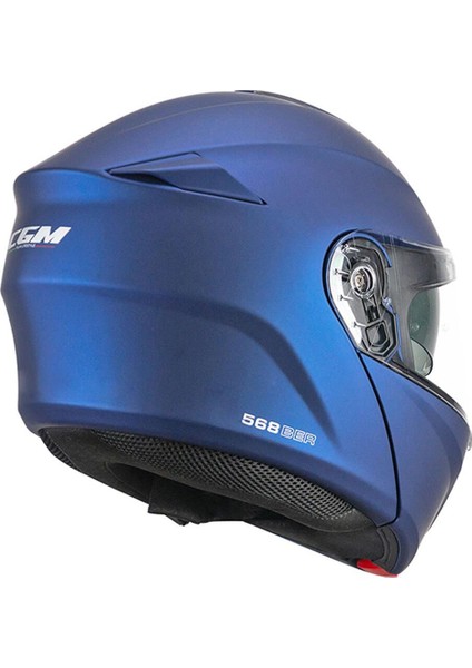 568A Ber Mono Çene Açılır Motosiklet Kaskı Mavi / Xl