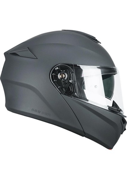 568A Ber Mono Çene Açılır Motosiklet Kaskı Antrasıt / Xl