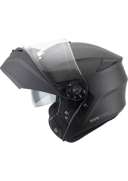 568A Ber Mono Çene Açılır Motosiklet Kaskı Antrasıt / Xl