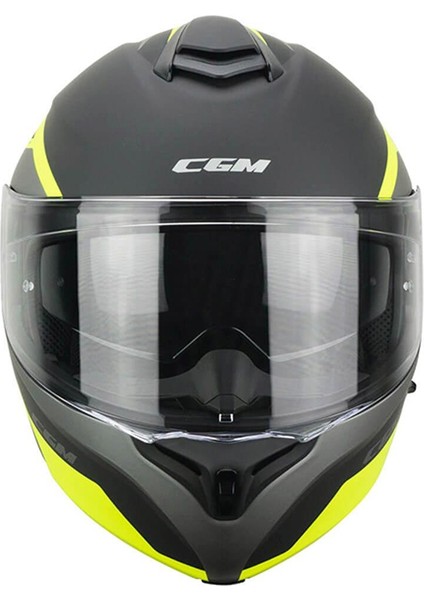 568G Ber Dresda Çene Açılır Motosiklet Kaskı Sarı-Gri / L