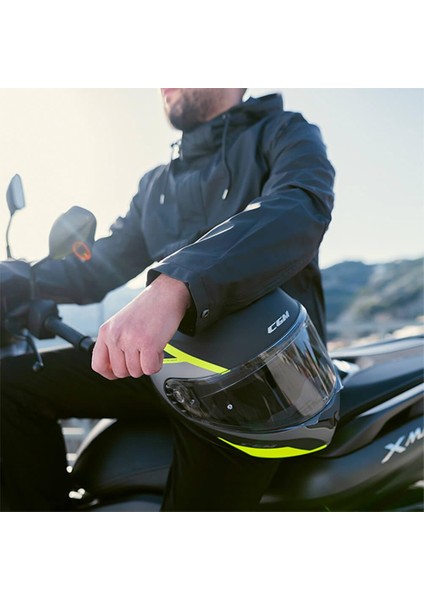 568G Ber Dresda Çene Açılır Motosiklet Kaskı Sarı-Gri / L