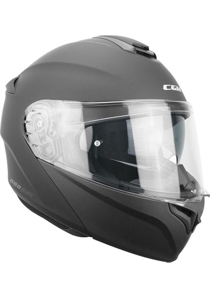 568A Ber Mono Çene Açılır Motosiklet Kaskı Siyah / S
