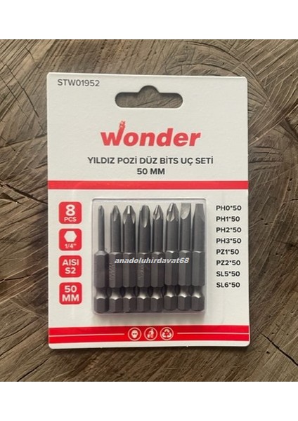 Ph2 Yıldız Uç Ph0 Bits Uç Seti Düz Matkap Ucu Seti Ph3 Yıldız Uç 8pcs