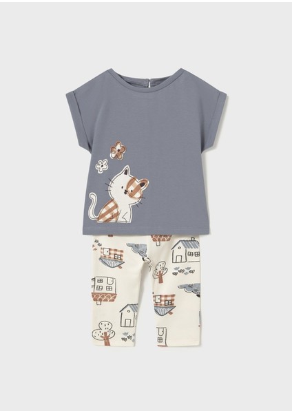 Kız Bebek Baskılı Tayt Takım