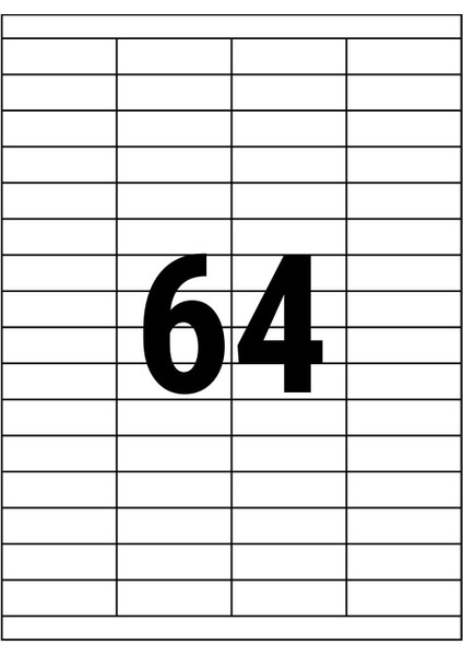 52.5x18mm Lazer Etiket | 1 Paket | 100 Sayfa | No: 64 | Ofis, Ambalaj, Etiketleme | Yapışkanlı fiyatları