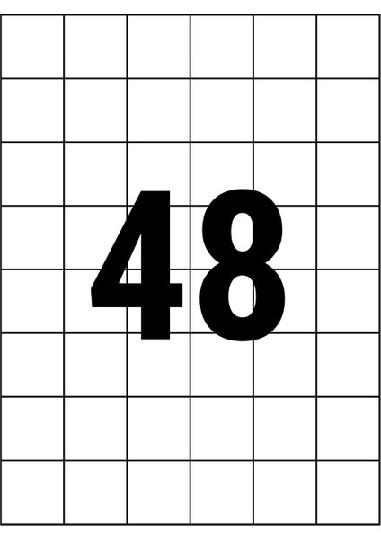 35x35mm Lazer Etiket | 1 Paket | 100 Sayfa | No: 48 | Ofis, Ambalaj, Etiketleme | Yapışkanlı fiyatları