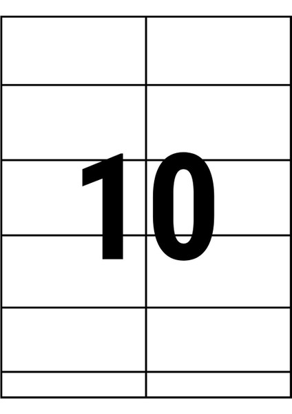 105x57mm Lazer Etiket | 1 Paket | 100 Sayfa | No: 10 | Ofis, Ambalaj, Etiketleme | Yapışkanlı fırsatları