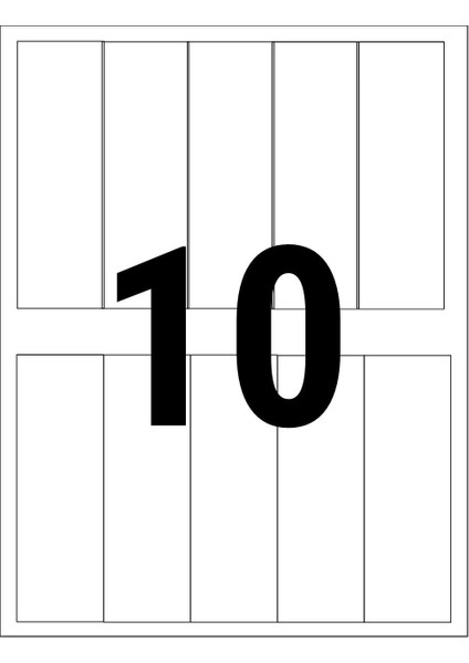 37x133mm Lazer Etiket | 1 Paket | 100 Sayfa | No: 10 | Ofis, Ambalaj, Etiketleme | Yapışkanlı fiyatları