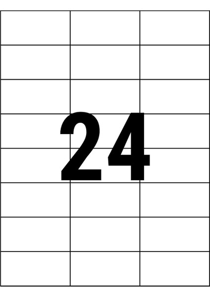 70x37.125mm Lazer Etiket | 1 Paket | 100 Sayfa | No: 24 | Ofis, Ambalaj, Etiketleme | Yapışkanlı fiyatları