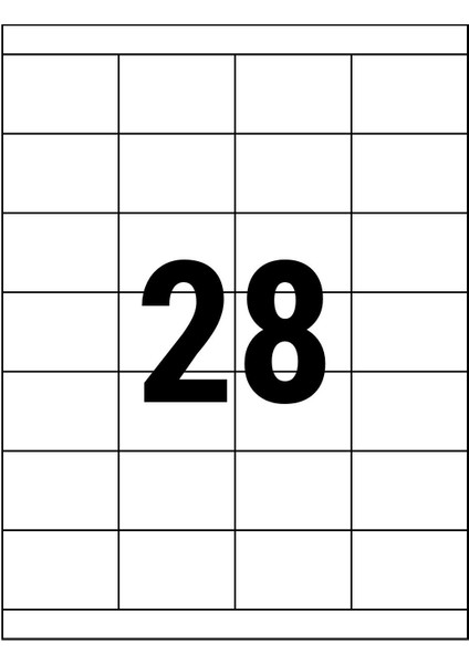 52.5x41mm Lazer Etiket | 1 Paket | 100 Sayfa | No: 28 | Ofis, Ambalaj, Etiketleme | Yapışkanlı fiyatları