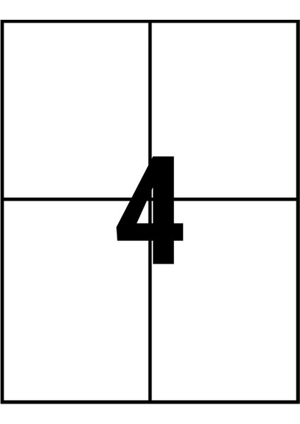 105x148.5mm Lazer Etiket | 1 Paket | 100 Sayfa | No: 4 | Ofis, Ambalaj, Etiketleme | Yapışkanlı fiyatları