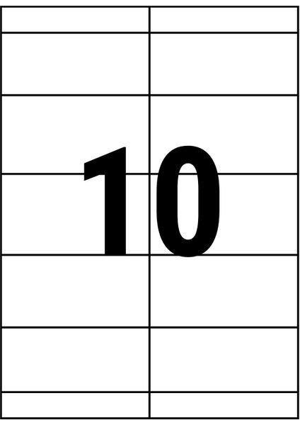 105x56mm Lazer Etiket | 1 Paket | 100 Sayfa | No: 10 | Ofis, Ambalaj, Etiketleme | Yapışkanlı fiyatları