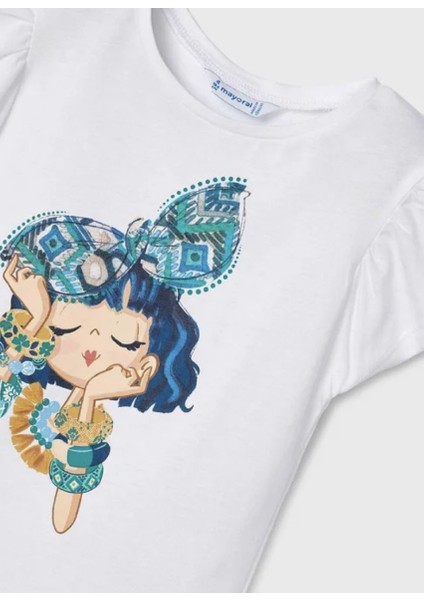 Kız Çocuk Saç Bantlı Tişört 3089 modelleri