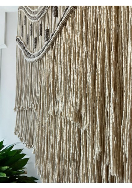 Büyük Boy Makrome Duvar Süsü, Bohem ve Şık Ev Dekorasyonu, Elyapımı Özel Tasarım Duvar Dekoru fırsatları