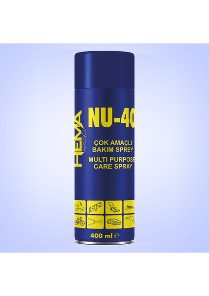 Nu-40 Çok Amaçlı Bakım Spreyi - Pas Sökücü, Yağlayıcı ve Koruyucu (400 ml)