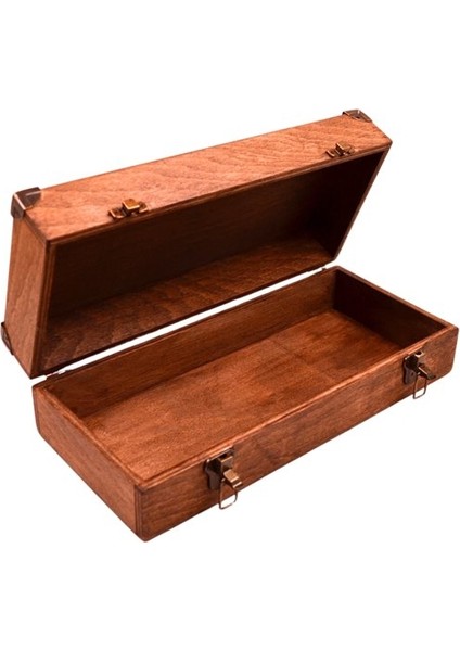 Ahşap Kutu 35 cm x 14 cm Genişlik I 10 cm Yükseklik Çok Amaçlı Kayın Ahşap
