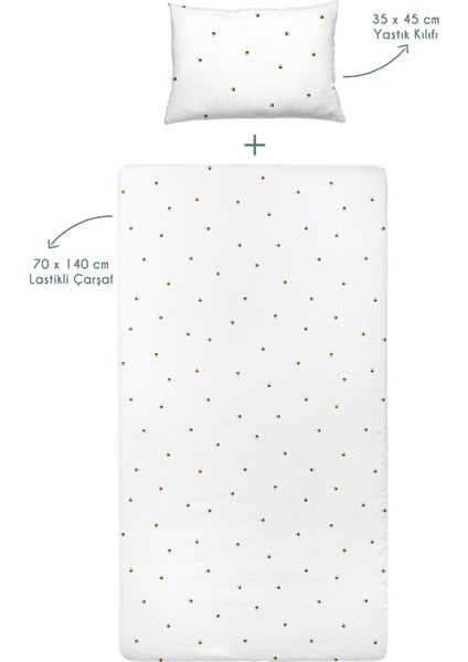 Happy Bee %100 Pamuk Saten Bebek Lastikli Çarşaf Seti- 70X140CM + 35X45 cm fiyatları