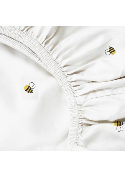 Happy Bee %100 Pamuk Saten Bebek Lastikli Çarşaf Seti- 70X140CM + 35X45 cm indirimleri