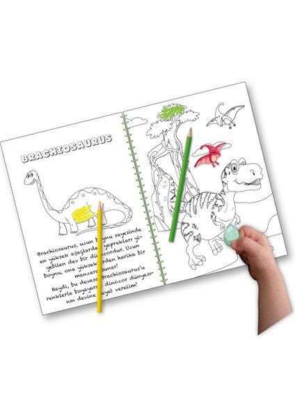 Bitmeyen Tükenmeyen Dinazor Temalı Sticker Boyama Kitabı Eğlenerek Öğren Boya ve Keşfet fiyatları