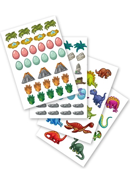 Bitmeyen Tükenmeyen Dinazor Temalı Sticker Boyama Kitabı Eğlenerek Öğren Boya ve Keşfet fırsatları