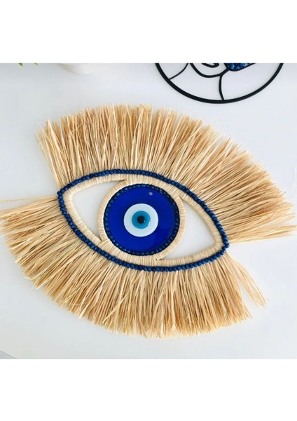 El Yapimi Nazarlik Kapi Süsü Duvar Süsü Hasir Pano Rafya Duvar Süsü Balkon Mobily