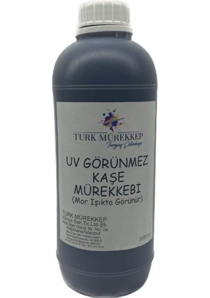 Uv Tekstil Mürekkebi 1000 Ml. (Sadece Mor Işıkta Görünür.)