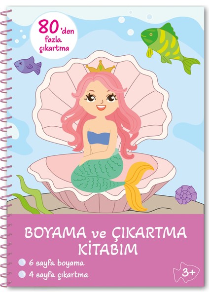 Bitmeyen Tükenmeyen Deniz Kızı Temalı Sticker Boyama Kitabı Eğlenerek Öğren Boya ve Keşfet
