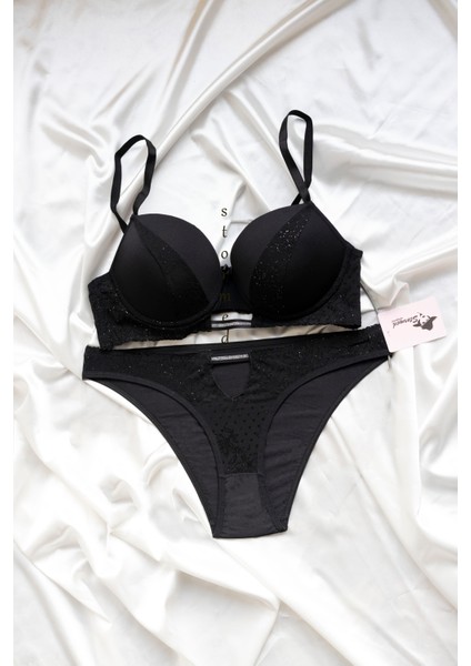 Iç Giyim Kadın Dantel Detaylı Destekli Sütyen Takımı 2080