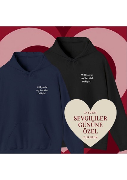 Sueso Store Will You Be My Turksih Delight Nakışlı Y2K Lacivert Sweatshirt (Sevgililer Gününe Özel)