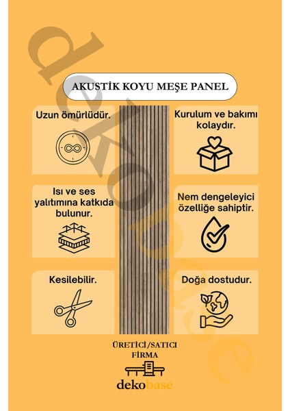 40X240 cm Atlantik Çam Renk Akustik Ahşap Duvar Paneli