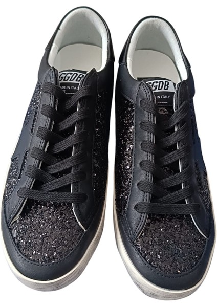 Golden Goose Kadın Ayakkabı, Siyah Simli Yıldızlı Kadın Spor Ayakkabı, Sneakers Kadın Ayakkabı fırsatları