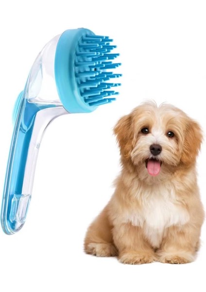 Silikon Kedi Köpek Yıkama Fırçası Kedi Köpek Tarağı - Şampuan Hazneli Köpürtme Masaj Tarağı