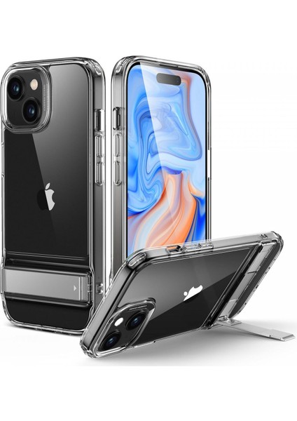 Apple iPhone 15 Standlı Şeffaf Kılıf