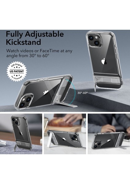 Apple iPhone 15 Standlı Şeffaf Kılıf