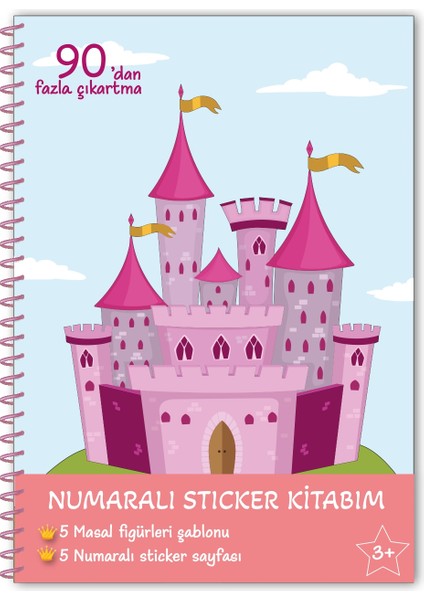 Bitmeyen Tükenmeyen Masal Temalı Tak Çıkar Numaralı Sticker Boyama Kitabı Eğlenerek Öğren Boya ve Keşfet