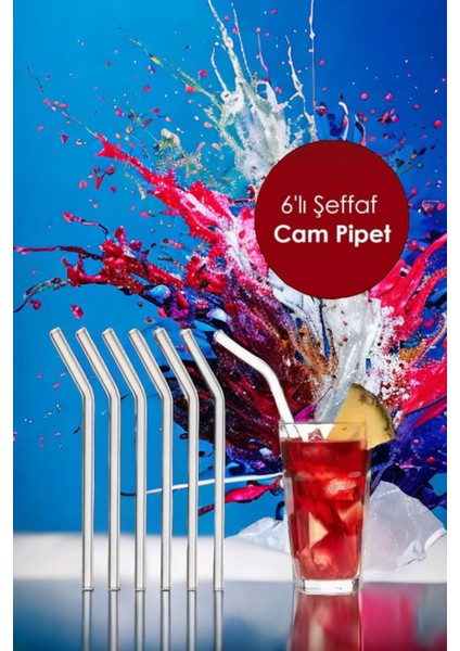 6'lı Cam Pipet Termosilikat (Isıya Dayanıklı) Campipet