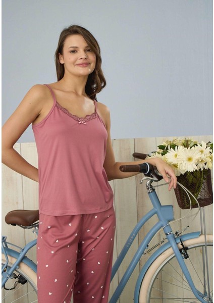 Kadın Pembe 3'lü Pijama Takımı fiyatları
