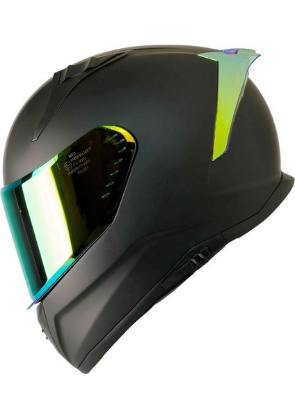 Motosiklet Kaskı Ece 22.R06 Sertifikalı Double Vizör Full Face Kask Mat Siyah