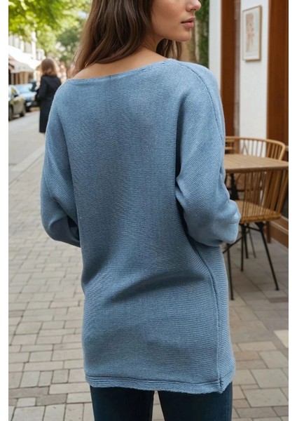 Mavi Color Desenli, Dökümlü Rahat Kesim, Salaş Triko Kazak fiyatları